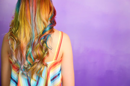 Rainbow hair colour styling in Beaconsfield